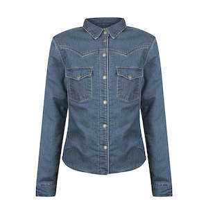 Textile Jackets: Savannah Moto Shirt - Denim
