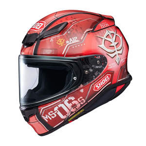 Street Commuting Motorcycle Gear: Shoei NXR2 Helmet - MS-06S Char Zaku II TC-1