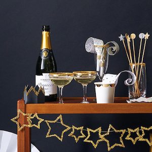 Gold Glitter Stars Mini Garland