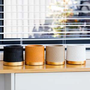 Medium Size Pot: Geometric Texture Planters