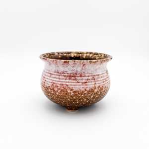 Medium Size Pot: Round Footed Glazed Plant Pot