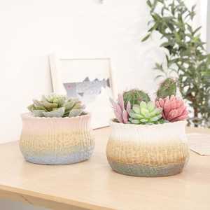 Large Size Pot: Terracotta Pots/Planters with Rustic Texture and Gradient Glaze