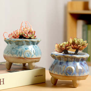 New Arrivals: Dripped Glazed Round Footed Pots - "Mystic Tapestry"