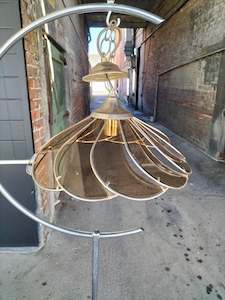 1980's Smokey Glass Fan Pendant       M12