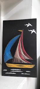 Nautical: Retro Wall Art  Boat  1970s