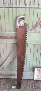 Mancave Items: Vintage Crosscut Two Man Timber Logging Hand Saw.  CTW