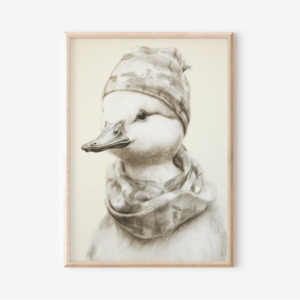 Art Prints: Vintage Cosy Duck | Art Print