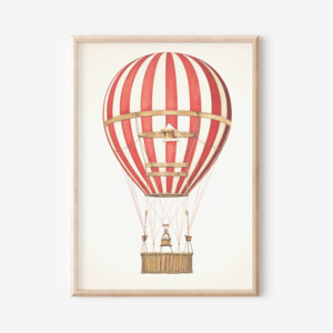 Art Prints: Vintage Hot Air Balloon | Art Print