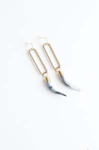 Accessories: Niho Nui - Blend & Gold Statement Earring