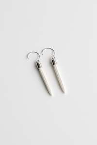 Accessories: Aurei Nui - Silver Hoop Hook with Stone