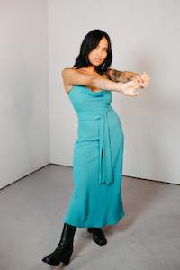 New Arrivals: Uma – Cowl Neck Slip Dress in Turquoise