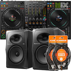 DJ Equipment: Pioneer DDJ-FLX10 4-Channel DJ Controller X VM-70/VM-80 Monitors Package