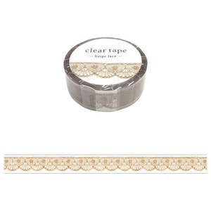 All Washi Tapes: Clear Tape - 15mm | Beige Lace