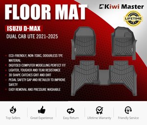 KIWI MASTER 3D TPE Car Floor Mats Fit ISUZU D-MAX DMAX Dual Cab UTE 2021-2025 - &hellip;