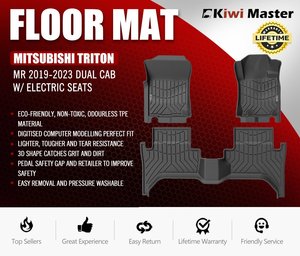 KIWI MASTER 3D TPE Car Floor Mats Liner fit Mitsubishi Triton MR 2019-2023 Dual &hellip;