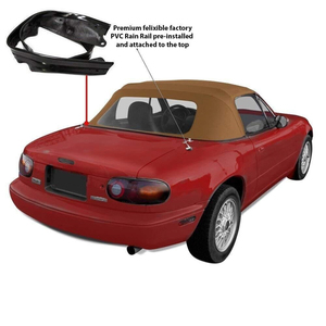 Mazda MX5 Soft Top Plastic Window 1989-2004 NA/NB with Rain Rail - TAN - MJs Tra&hellip;
