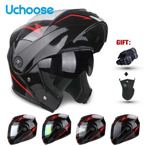 Products: DOT Certification Uchoose Motorcycle Helmet Double Lens Cross Section Helmet Safety Modular Flip Helm Unisex Helmet With Visor