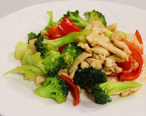 Products: Stir fried chicken & veg on rice