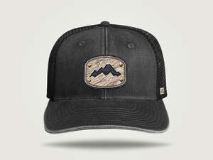 Caps: Fade Flat Brim Trucker Cap - Black
