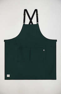 Aprons: Bottle Green M.N Cross-back Apron
