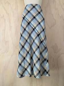 Juna Bias Skirt - Linen Check
