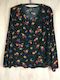 Vesta V Collar Top - Bouquet