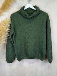 Merino: Moss Stitch Cowl Jumper  l  Jungle