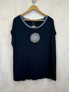 100 Under: Pluto Alice T -  Navy Bamboo Mandela