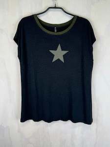 100 Under: Pluto Alice T -  Charcoal Bamboo Star