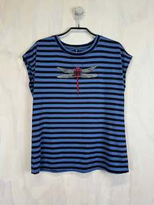 Merino: Pluto Alice T | Merino Dragonfly Sky Stripe