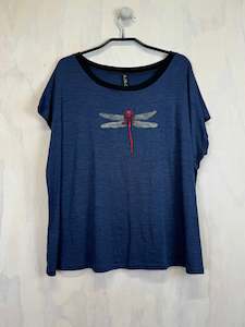 Merino: Pluto Alice T |  Merino Dragonfly / Navy Marle