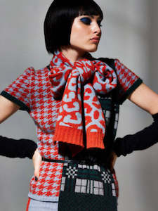 Elka Leopard Scarf| Arctic + Persimmon