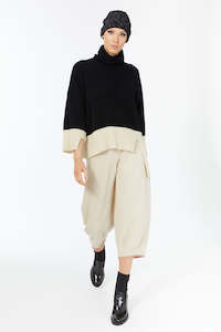 Knitwear 25: Two Tone Valentina Tunic | Black/Ivory