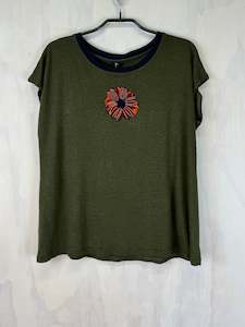 Pluto Alice T |  Khaki Linen Flower