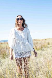 Sheryl May: Sheryl May Broderie Peplum Top | White