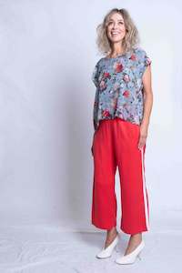 Sheryl May: Sheryl May Culottes | Red with Racing Stripe