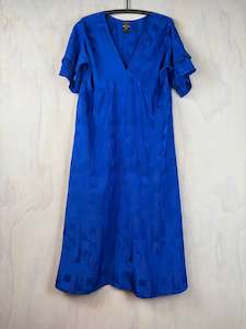 Vesta: Vesta  Ruffle Virginia Dress - Cobalt