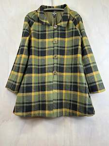 Vesta: Vesta Winter Pea Coat  - Amber and sage check