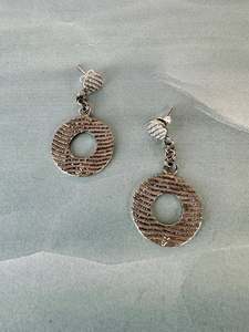 Ripple Circle earrings - Sterling Silver