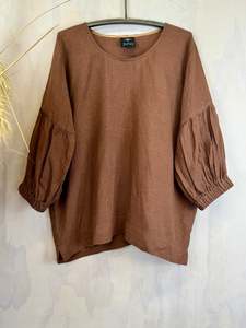 Juna Demelza Top | Cocoa Linen