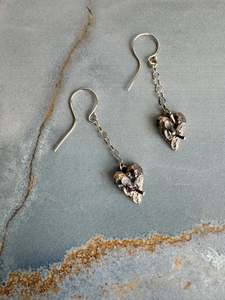 Pierced Heart Earrings / Sterling Silver