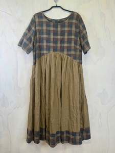 Pluto Tula Dress | Mauve Check Straw Linen