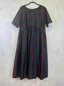 Linen: Pluto Tula Dress | Black and Red Weave