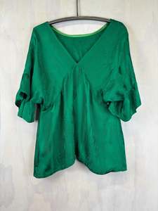 Tops 21: Vesta  Frille Fantail Top - Emerald