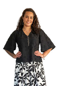 Juna: Juna Belle Top | Noir Broderie