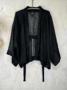 Juna Tie Kimono Jacket | Noir Linen