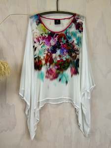 Juna Banded T | Ivory Floral Splash