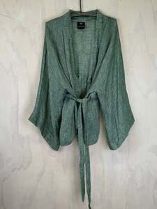Juna Tie Kimono Jacket | Fern Linen