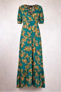 Juna: Juna Teal Rose Maxi Dress