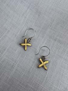 Michele Johnson Jewellry: Gold gilded Frangipani Hooks by Michele Johnson